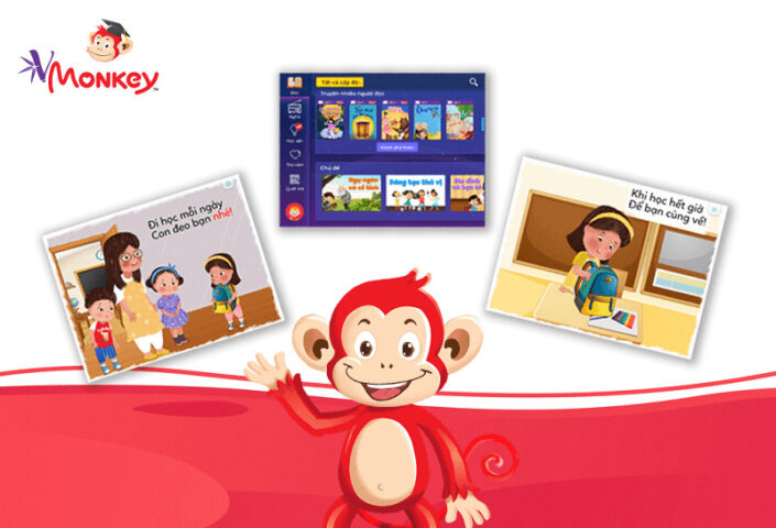 bé học cách đọc bảng chữ cái tiếng Việt với ứng dụng VMonkey