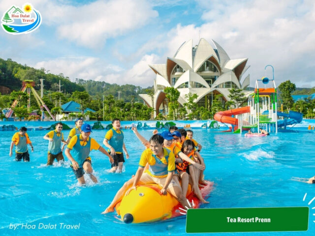 Biển nhân tạo với trò chơi dưới nước tại Tea Resort Prenn, một địa điểm vui chơi trẻ em ở Đà Lạt