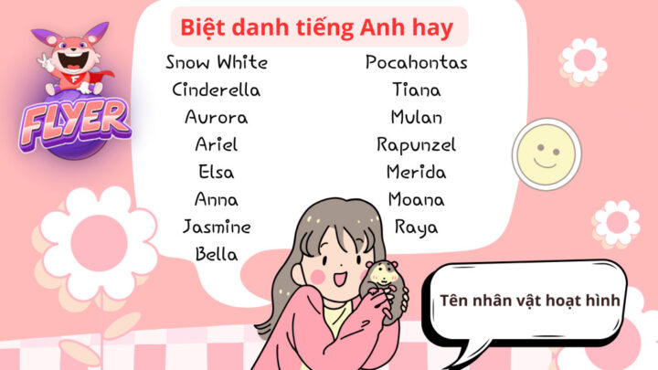 Biệt danh hay cho con gái theo tên các nhân vật hoạt hình nổi tiếng