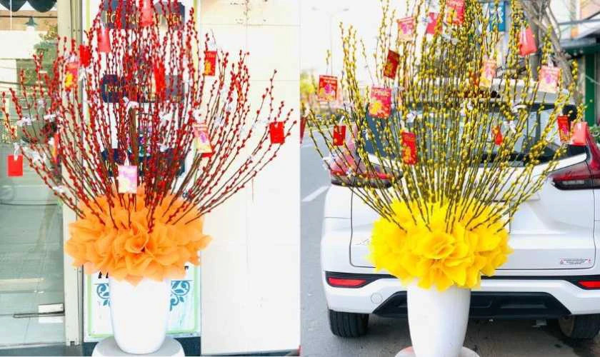 Bình nụ tầm xuân trang trí bàn thờ đẹp, độc đáo và đầy ý nghĩa ngày Tết