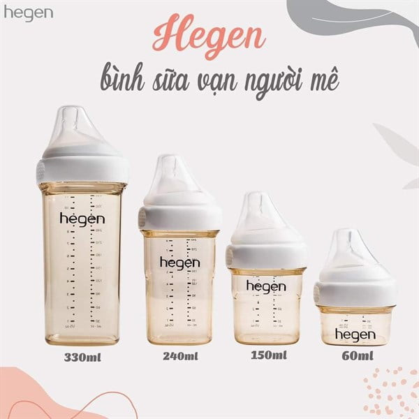 Bình sữa Hegen cao cấp với thiết kế van chống sặc thông minh
