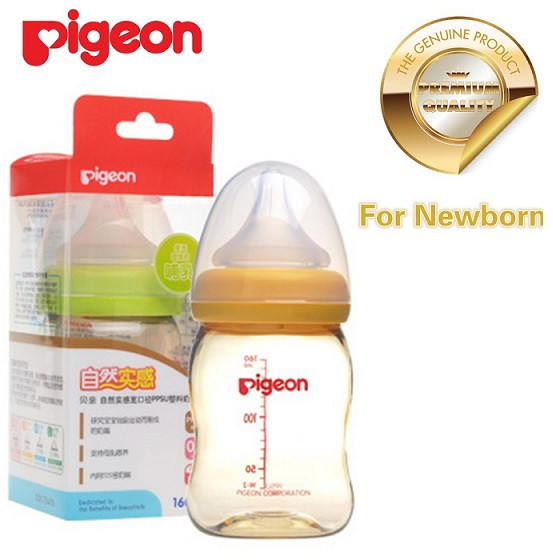 Bình sữa Pigeon nội địa Nhật Bản với van chống sặc an toàn