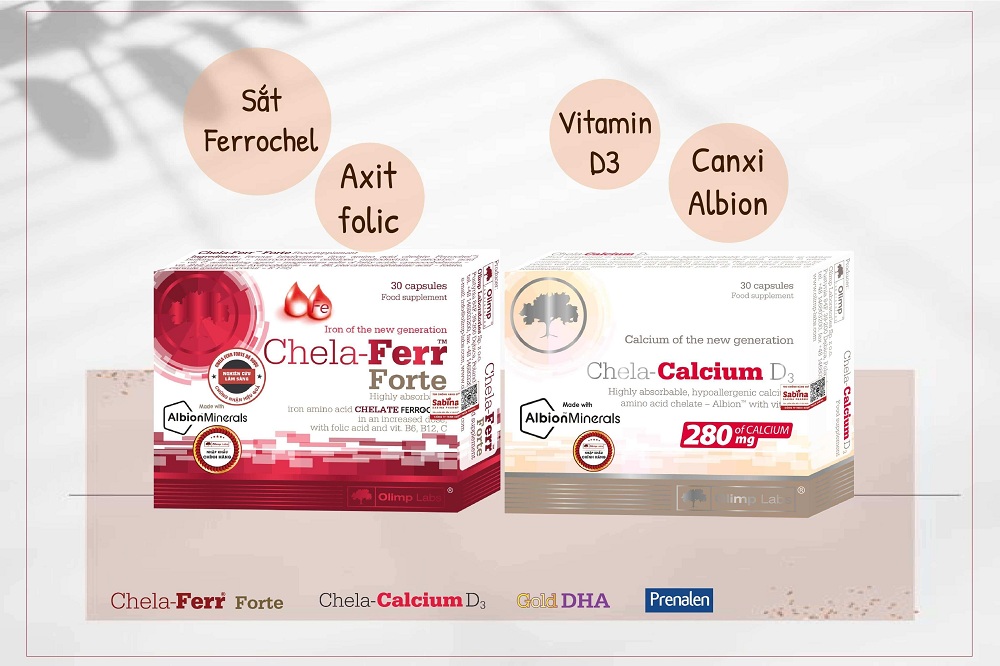 Bộ đôi viên uống bổ sung sắt và canxi cần thiết cho bà bầu