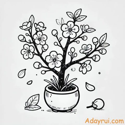 Bộ sưu tập tranh tô màu hoa mai đẹp, miễn phí cho bé