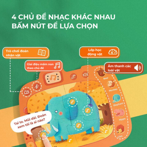 Bộ xếp hình cho bé 5 tuổi với 4 chế độ âm thanh tương tác