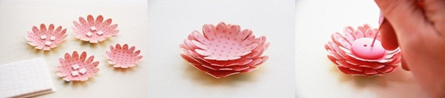 Bông hoa 3D hoàn chỉnh dùng trang trí thiệp chúc mừng 20/11 ý nghĩa
