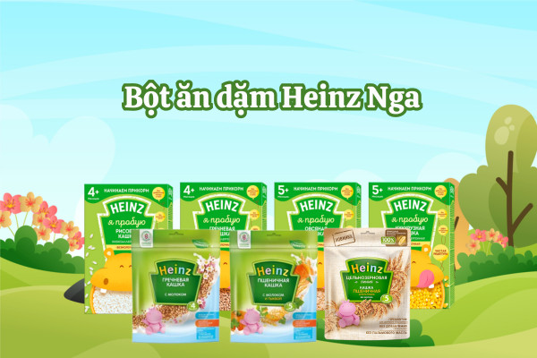 Bột ăn dặm Heinz Nga đa dạng hương vị cho bé 5 tháng