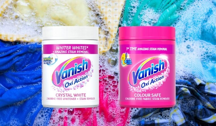 Bột giặt Vanish với công nghệ tẩy vết bẩn mạnh mẽ và hương thơm dịu nhẹ