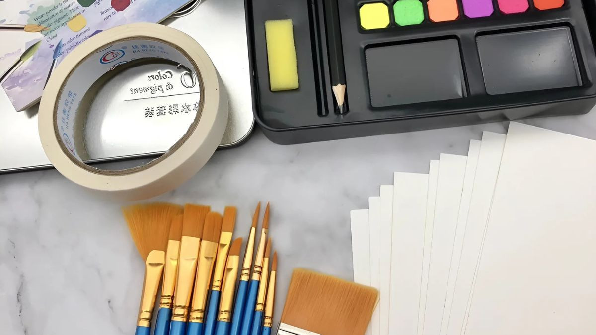 Các bước vẽ tranh gia đình đơn giản, bắt đầu từ việc chuẩn bị dụng cụ