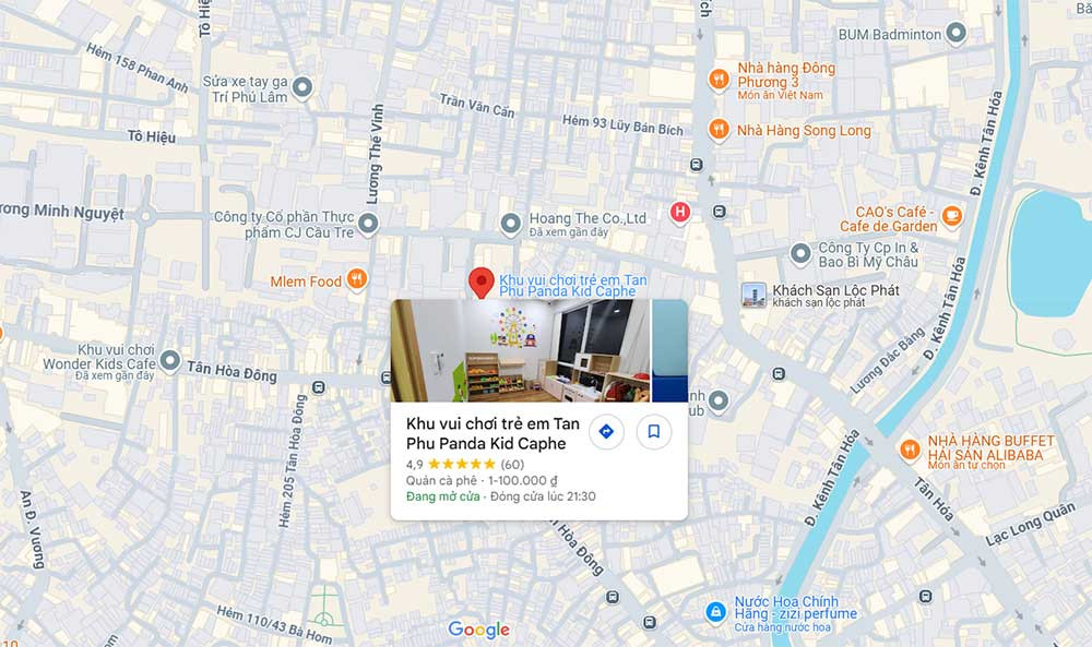 Các khu vui chơi cơ bản và sạch sẽ tại Panda Family &amp; Kids Cafe
