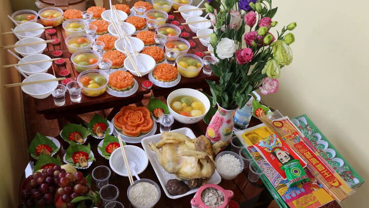 Các món chè và xôi đặc trưng trong mâm cúng thôi nôi cho bé gái
