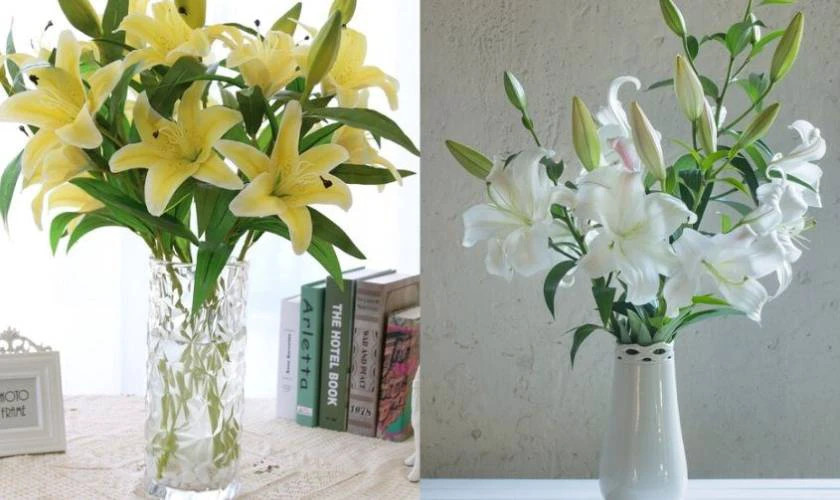 Cách cắm hoa bàn thờ đẹp với hoa lay ơn đỏ và các loại lá trang trí, đầy màu sắc