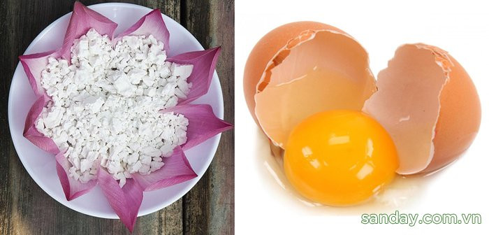 cách làm trắng da từ bột sắn dây và trứng gà