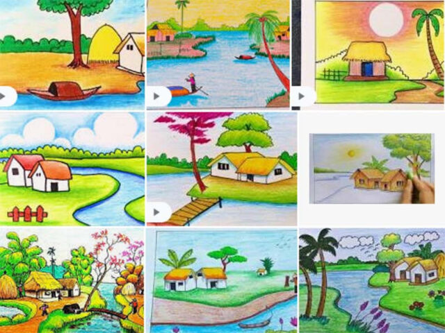 Cách vẽ bức tranh phong cảnh quê hương độc đáo của bạn