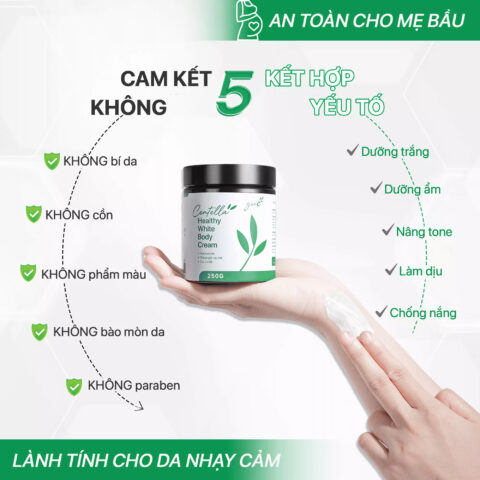 Cam kết 5 KHÔNG của kem dưỡng thể cho bà bầu GUO, đảm bảo an toàn lành tính