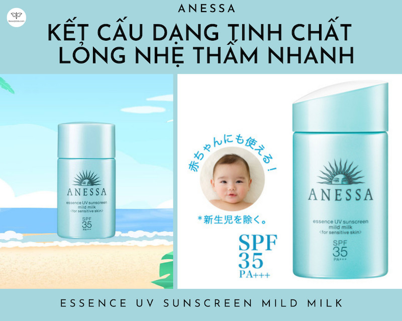 Chai kem chống nắng Anessa màu xanh dương