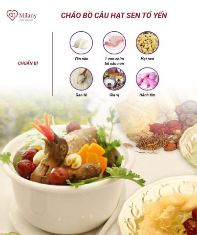 Cách nấu cháo bồ câu hạt sen tổ yến cho bé dinh dưỡng