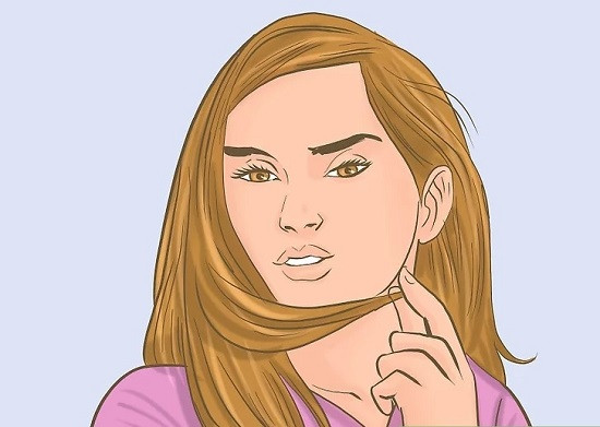 Chuẩn bị tóc khô đã gội sạch để bắt đầu cách tết tóc ngược kiểu Pháp cho bé gái tóc ngang vai