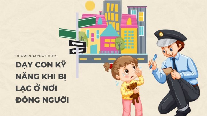 Dạy con kỹ năng khi bị lạc: Người mẹ đang trò chuyện và hướng dẫn con nhỏ giữ an toàn ở nơi công cộng