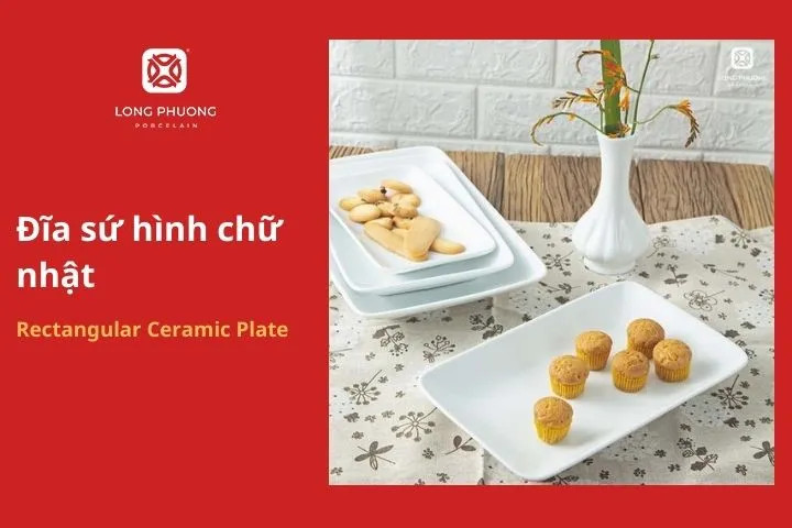 Đĩa sứ hình chữ nhật