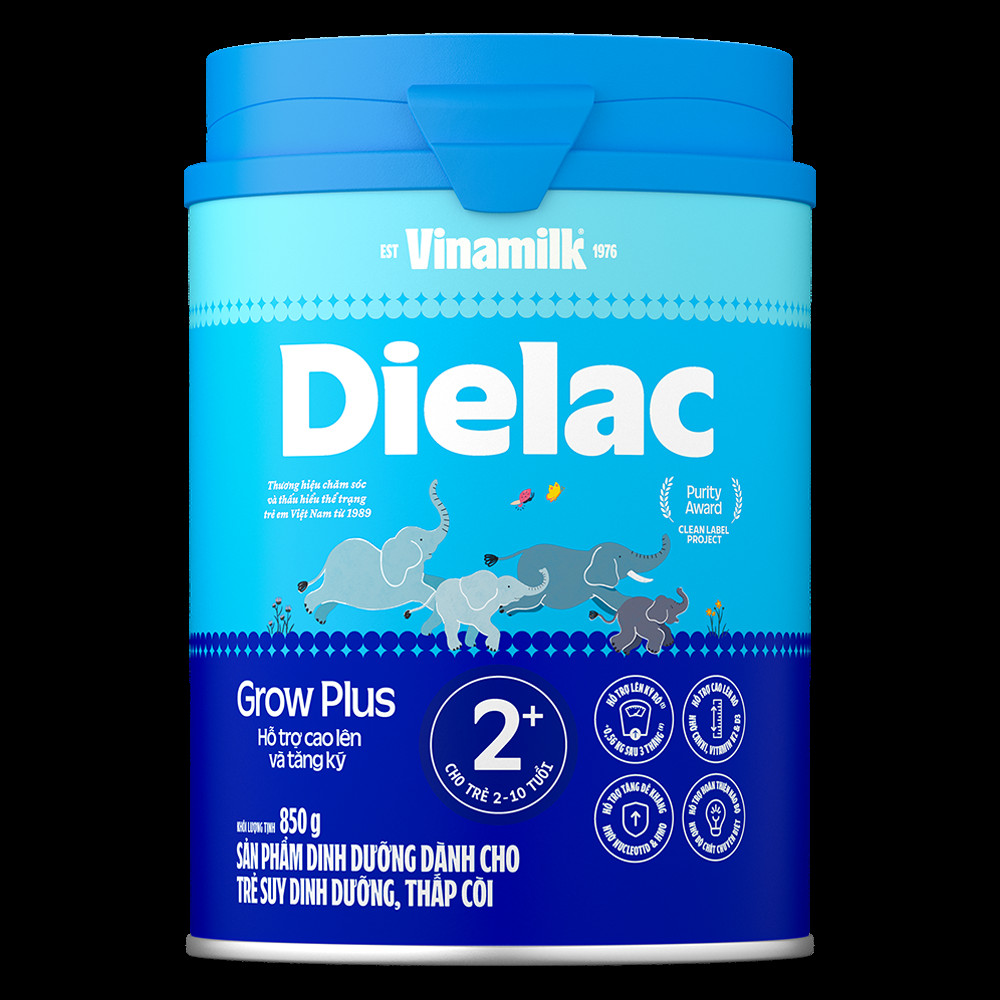 Dielac Grow Plus hỗ trợ tăng trưởng chiều cao hiệu quả