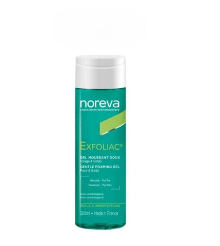 Gel rửa mặt dược mỹ phẩm Pháp Noreva Exfoliac Intensive Foaming Gel 200ml làm sạch và tẩy tế bào chết cho da dầu mụn.