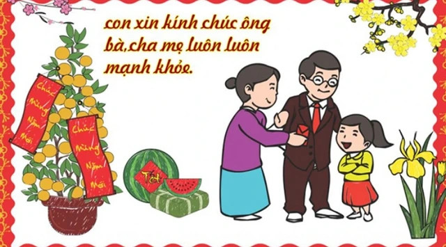 Gia đình quây quần bên mâm cơm ngày Tết tràn đầy niềm vui và hạnh phúc