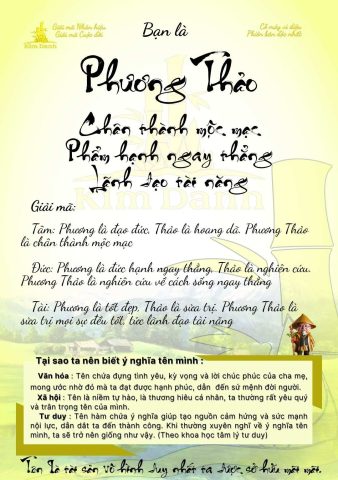 Ý Nghĩa Của Tên Phương Thảo: Giải Mã Vận Mệnh Bé Gái Ý Nghĩa Của Tên Phương Thảo: Giải Mã Vận Mệnh Bé Gái