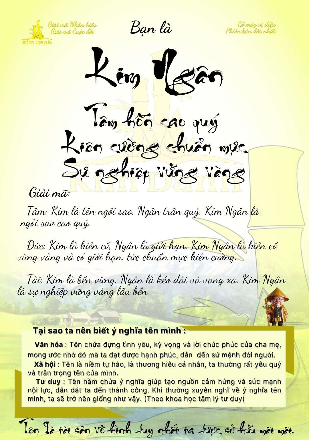 Ý Nghĩa Tên Kim Ngân: Giải Mã Vận Mệnh và Tính Cách