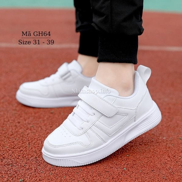 Giày thể thao trắng cho bé gái 6 tuổi năng động GH64