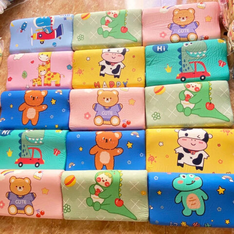 Gối cao su non cho trẻ em hình thú màu sắc dễ thương