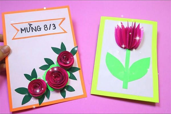 Gợi ý mẫu làm thiệp 8 3 tặng mẹ phong cách pop-up độc đáo