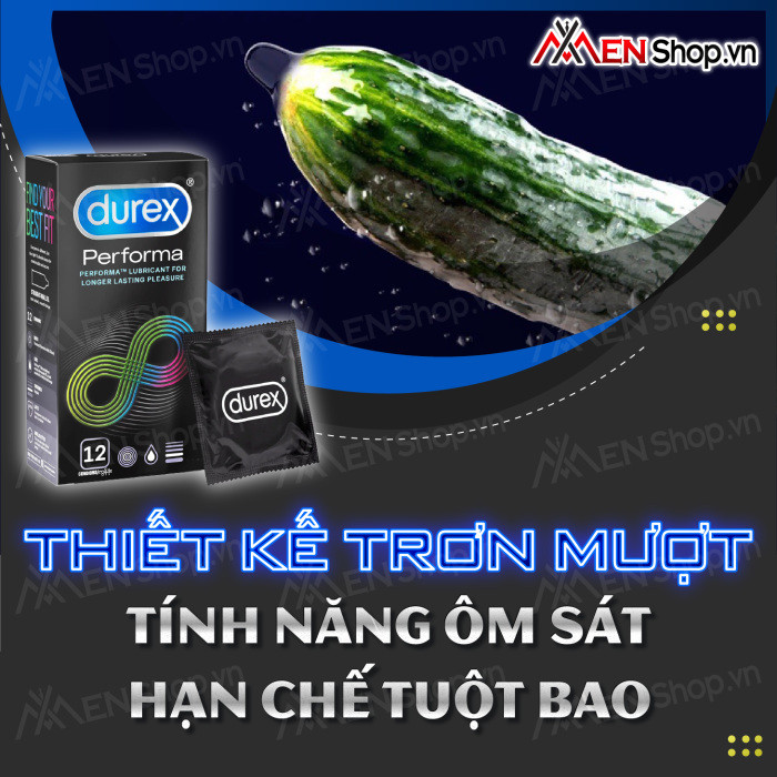 Hai chiếc bao cao su Durex Performa
