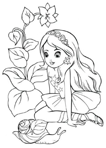 Hình ảnh công chúa tóc dài đang tô màu, thể hiện sự tập trung và sáng tạo của bé gái