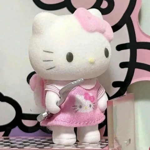 Hình ảnh Hello Kitty dễ thương trong phong cách vẽ đơn giản, toát lên vẻ đáng yêu.