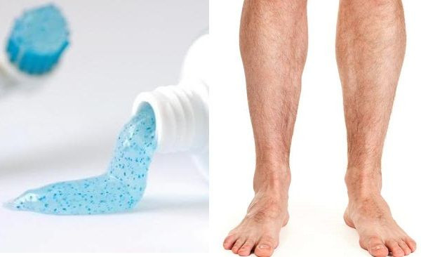 Hình ảnh minh họa cách tẩy lông chân bằng kem đánh răng