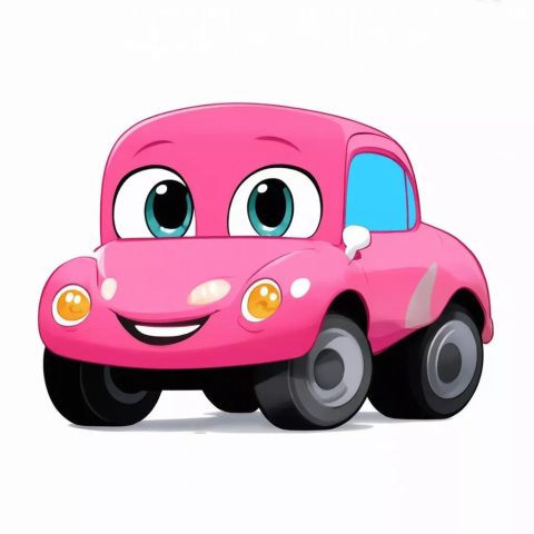 Hình ảnh ô tô hoạt hình ngộ nghĩnh nhiều màu sắc phù hợp cho cả bé trai và bé gái