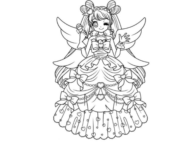 Hình tô màu anime chibi dễ thương: Cô gái phép thuật bí ẩn