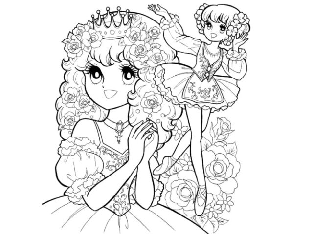 Hình tô màu anime chibi dễ thương: Công chúa mơ mộng
