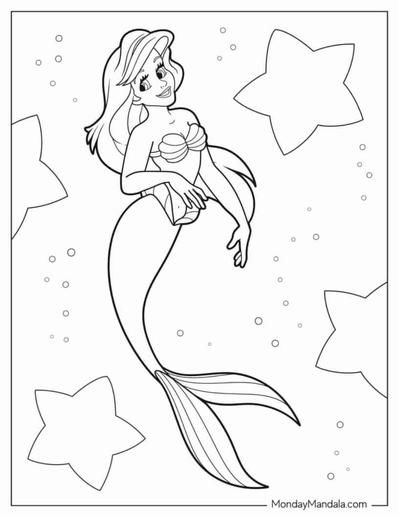 Hình tô màu nàng tiên cá Ariel