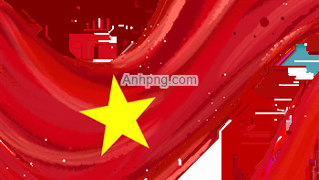 Hình vẽ lá cờ Việt Nam cách điệu, ngôi sao vàng năm cánh nền đỏ