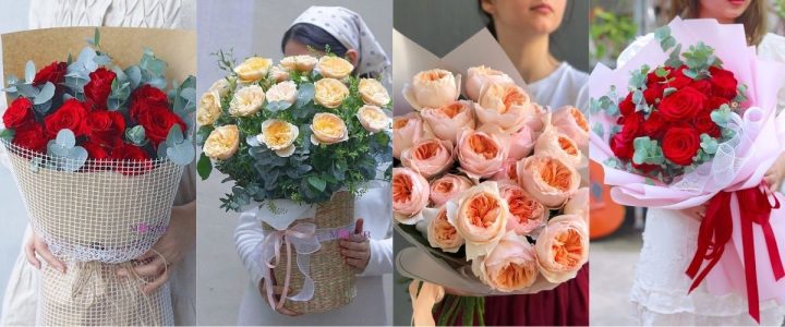 Bó hoa hồng đỏ, cam và kem phối hợp tạo nên vẻ đẹp rực rỡ và ấn tượng, là món quà lãng mạn để mừng ngày Phụ Nữ Việt Nam 20/10.