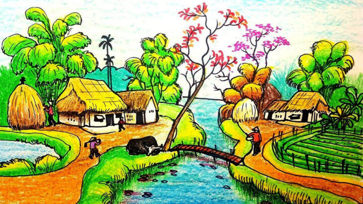 Học cách vẽ tranh phong cảnh quê hương đầy sáng tạo