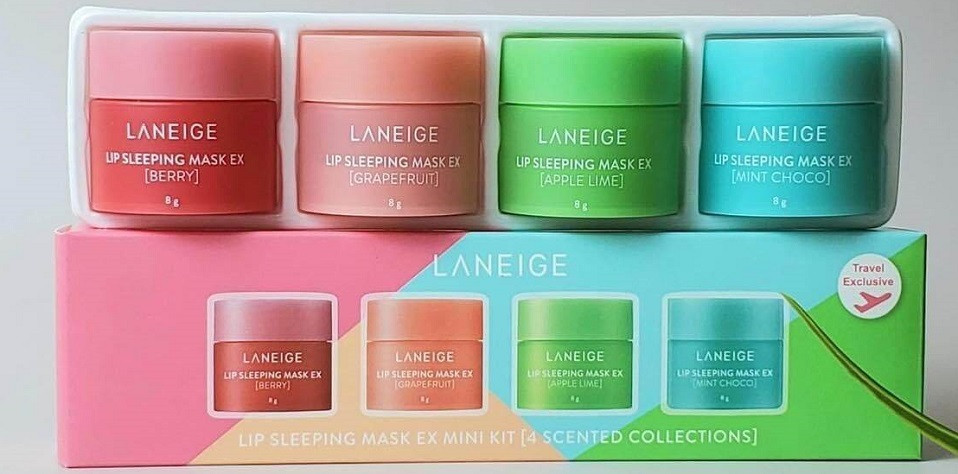 Hương vị táo xanh và chanh tươi mát trong set mặt nạ ngủ môi Laneige