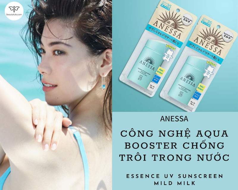 Kem chống nắng Anessa cho da nhạy cảm màu xanh