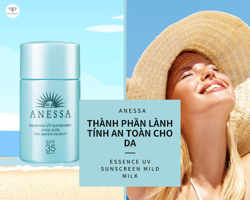 Kem chống nắng Anessa màu xanh cho da dầu