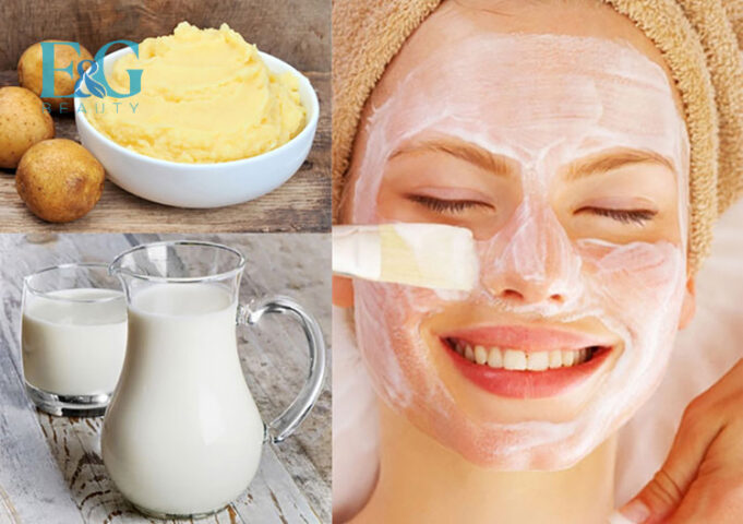 Khoai tây nghiền kết hợp sữa tươi, cách dưỡng ẩm cho da khô tại nhà
