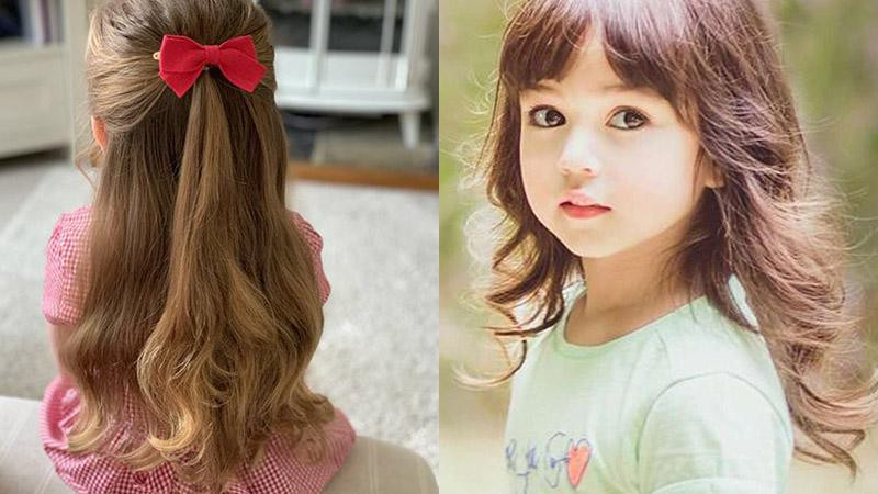 Kiểu tóc xoăn sóng nước tự nhiên cho bé gái
