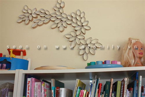 Làm đồ handmade từ lõi giấy vệ sinh để trang trí tường nhà - Hoàn thiện và treo tác phẩm
