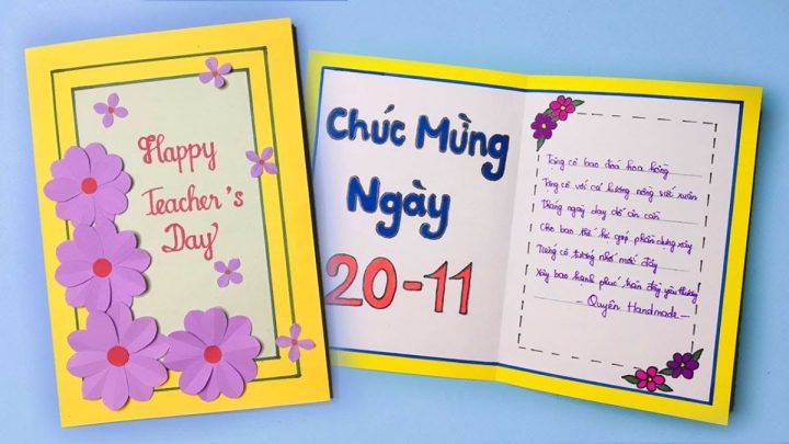 Cách làm thiệp 20/11 bằng giấy màu tri ân thầy cô